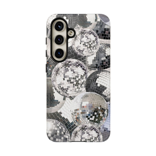 Disco Ball Silver Phone Case compatible with Samsung